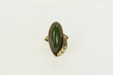 Load image into Gallery viewer, Gold Filled Nephrite Southwestern Feather Leaf Vintage Ring