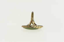 Load image into Gallery viewer, Gold Filled Nephrite Southwestern Feather Leaf Vintage Ring