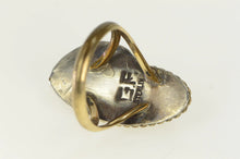 Load image into Gallery viewer, Gold Filled Nephrite Southwestern Feather Leaf Vintage Ring