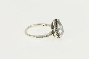 Sterling Silver Pandora Sparkling Teardrop Halo Promise Ring