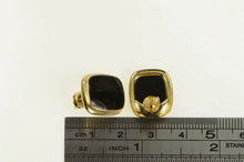 Load image into Gallery viewer, 10K Squared Black Onyx Inlay Statement Stud Earrings Yellow Gold
