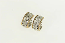 Load image into Gallery viewer, Sterling Silver Two Tone 14K Gold Textured Lattice Hoop Earrings