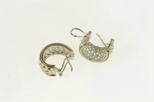 Load image into Gallery viewer, Sterling Silver Two Tone 14K Gold Textured Lattice Hoop Earrings