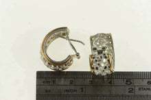Load image into Gallery viewer, Sterling Silver Two Tone 14K Gold Textured Lattice Hoop Earrings