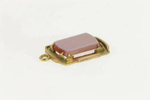 Load image into Gallery viewer, 14K Victorian Ornate Carnelian Squared Statement Pendant Yellow Gold