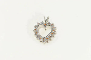 Sterling Silver Cubic Zirconia Garnet Heart Love Reversible Pendant