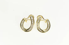 Load image into Gallery viewer, 14K 1.36 Ctw Diamond Curved Loop Statement Earrings Yellow Gold