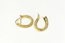 Load image into Gallery viewer, 14K 1.36 Ctw Diamond Curved Loop Statement Earrings Yellow Gold