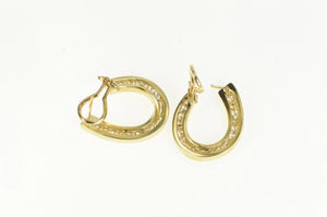 14K 1.36 Ctw Diamond Curved Loop Statement Earrings Yellow Gold