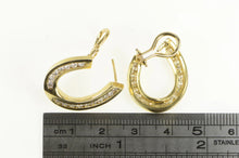 Load image into Gallery viewer, 14K 1.36 Ctw Diamond Curved Loop Statement Earrings Yellow Gold