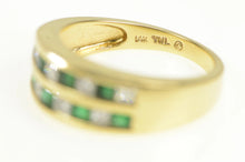 Load image into Gallery viewer, 14K 1.70 Ctw Princess Diamond Emerald Wedding Ring Yellow Gold