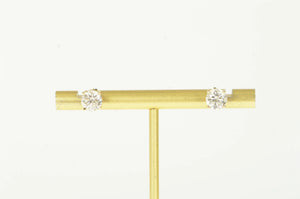 14K 1.75 Ctw Diamond Solitaire Classic Stud Earrings Yellow Gold