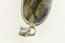 Load image into Gallery viewer, Sterling Silver Oval Labradorite Cabochon Statement Pendant