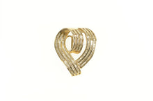 Load image into Gallery viewer, 10K 2.00 Ctw Baguette Diamond Curvy Heart Love Pendant Yellow Gold