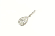 Load image into Gallery viewer, 18K 2.09 Ctw Pear 1.40 Ct VS Diamond Halo Pendant White Gold
