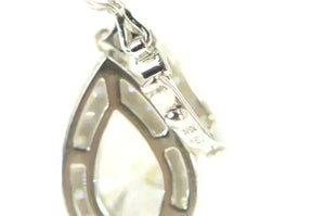 18K 2.09 Ctw Pear 1.40 Ct VS Diamond Halo Pendant White Gold
