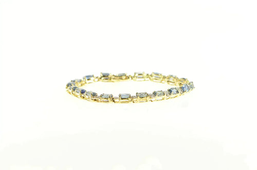14K 11.38 Ctw Cornflower Sapphire Diamond Tennis Bracelet 6