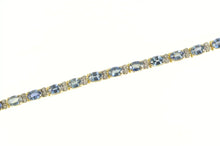 Load image into Gallery viewer, 14K 11.38 Ctw Cornflower Sapphire Diamond Tennis Bracelet 6&quot; Yellow Gold