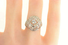 Load image into Gallery viewer, Platinum Art Deco 0.90 Ctw OEC Diamond Filigree Ring