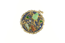 Load image into Gallery viewer, 14K Buddhist Lapis Jade Chinese Medallion Pendant/Pin Yellow Gold