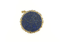 Load image into Gallery viewer, 14K Buddhist Lapis Jade Chinese Medallion Pendant/Pin Yellow Gold