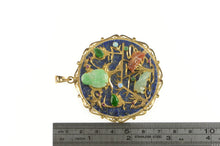 Load image into Gallery viewer, 14K Buddhist Lapis Jade Chinese Medallion Pendant/Pin Yellow Gold