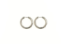 Load image into Gallery viewer, 14K 1.12 Ctw Pave Diamond Inside Outside Hoop Earrings White Gold