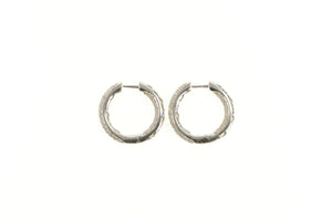 14K 1.12 Ctw Pave Diamond Inside Outside Hoop Earrings White Gold