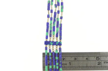 Load image into Gallery viewer, Sterling Silver Azurite Beaded Liquid Silver Southwestern Necklace 29.5&quot;
