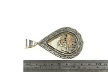 Load image into Gallery viewer, Sterling Silver 14K Gold Ray Tafoya Navajo Horse Shadow Box Pendant