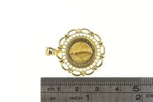 Load image into Gallery viewer, 14K Virgin Mother Mary Ornate Scalloped Pendant Yellow Gold
