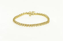 Load image into Gallery viewer, 10K 2.00 Ctw Wavy Link Diamond Classic Tennis Bracelet 7&quot; Yellow Gold