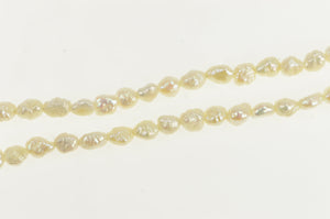 14K Pearl Beaded Vintage Classic Statement Bracelet 16.75" Yellow Gold