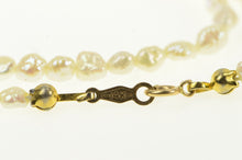 Load image into Gallery viewer, 14K Pearl Beaded Vintage Classic Statement Bracelet 16.75&quot; Yellow Gold