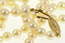 Load image into Gallery viewer, 14K 6.2mm Classic Retro 1950&#39;s Pearl Strand Necklace 23.25&quot; Yellow Gold