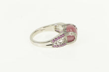 Load image into Gallery viewer, 14K Rhodochrosite Diamond Sapphire Statement Ring White Gold