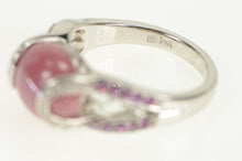 Load image into Gallery viewer, 14K Rhodochrosite Diamond Sapphire Statement Ring White Gold