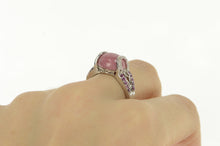 Load image into Gallery viewer, 14K Rhodochrosite Diamond Sapphire Statement Ring White Gold