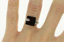 Load image into Gallery viewer, 14K Black Onyx Cube Diamond 1960&#39;s Geometric Ring Yellow Gold