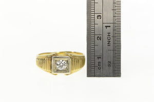 14K 0.50 Ct Old European Cut Men's Diamond Ring Yellow Gold