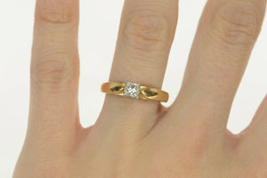 14K 0.35 Ct Princess Cut Diamond Engagement Ring Yellow Gold