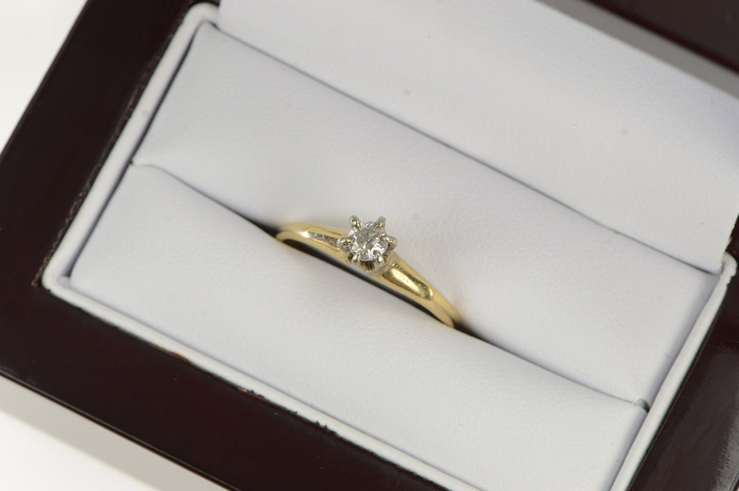 14K 0.25 Ct Old Mine Cut Diamond Engagement Ring Yellow Gold