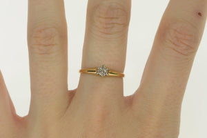 14K 0.25 Ct Old Mine Cut Diamond Engagement Ring Yellow Gold