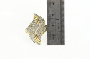 14K 2.00 Ctw Diamond Wavy Cluster Freeform Ring Yellow Gold