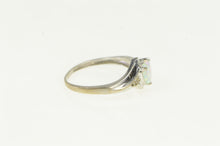 Load image into Gallery viewer, 10K Heart Syn. Opal Diamond Accent Love Vintage Ring White Gold