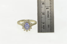 Load image into Gallery viewer, 14K Oval Tanzanite Diamond Halo Engagement Ring White Gold