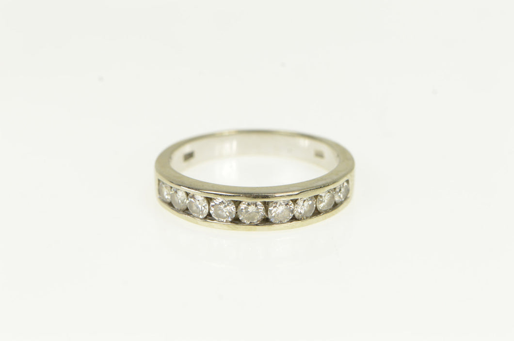 14K 1.00 Ctw Diamond Classic Wedding Band Ring White Gold