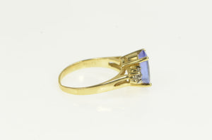 14K LeVian Tanzanite Diamond Cluster Statement Ring Yellow Gold