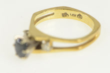 Load image into Gallery viewer, 14K 1950&#39;s Natural Sapphire Diamond Engagement Ring Yellow Gold