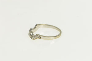 14K 1/3 Ctw Diamond Scalloped Wedding Band Ring White Gold